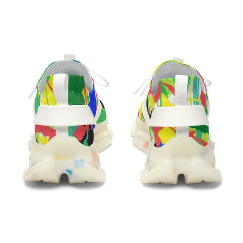 Women's Mesh Sneakers — Colorful Abstract Summer Athletic Shoes