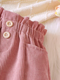 Children's Ruffled Hem Corduroy Pants