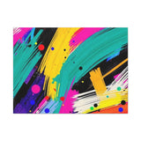 Abstract Neon Brushstroke Canvas Print — Colorful Modern Wall Art