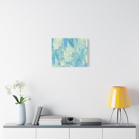 Abstract Aqua Brushstroke Canvas Print — Coastal Blue Wall Art