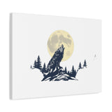 Howling Wolf Moon Matte Canvas Wall Art — Stretched 1.25"