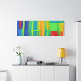 Abstract Rainbow Blocks Matte Canvas Print
