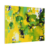 Abstract Green & Yellow Matte Canvas Print – Vibrant Modern Wall Art