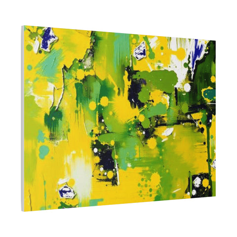 Abstract Green & Yellow Matte Canvas Print – Vibrant Modern Wall Art
