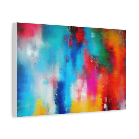 Vibrant Abstract Color Splash Matte Canvas Print