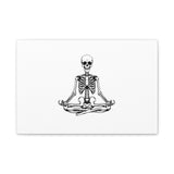 Yoga Skeleton Canvas Print — Meditating Skeleton Wall Art, Minimalist Gothic Home Decor
