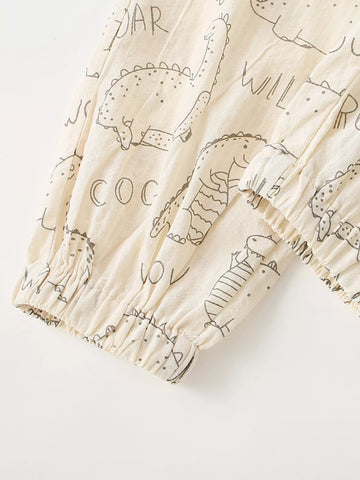 Children's Dinosaur Print Elastic Waist Pants