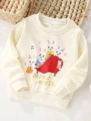 Children's sweatshirt with musical design and 'Music House' text on a white background