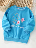 Children's Floral Crew Neck Casual Sweatshirt