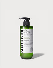 Shampoo bottle with pump on a white background