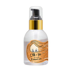 Essence oil bottle with a gold cap and cartoon label on a white background