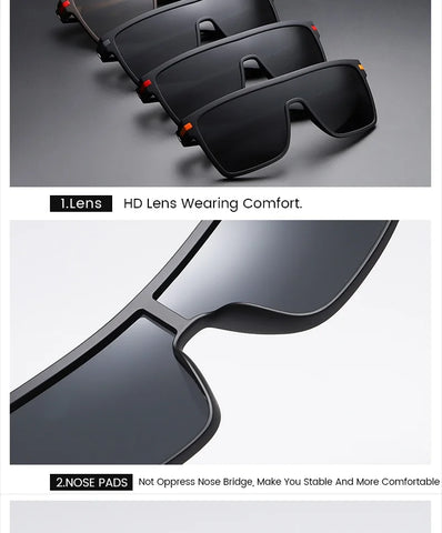 AIMISUV Men's Polarized Oversized Sports Sunglasses – UV400 Protection, Mirror Lens (Model AMS1430)