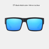 KDEAM All-Black Polarized Sunglasses – Unisex Square Frame | UV400 Protection for Fishing, Driving & Outdoor Adventure