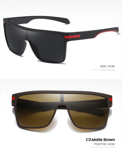 AIMISUV Men's Polarized Oversized Sports Sunglasses – UV400 Protection, Mirror Lens (Model AMS1430)