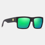 KDEAM All-Black Polarized Sunglasses – Unisex Square Frame | UV400 Protection for Fishing, Driving & Outdoor Adventure