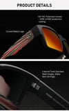 KDEAM All-Black Polarized Sunglasses – Unisex Square Frame | UV400 Protection for Fishing, Driving & Outdoor Adventure