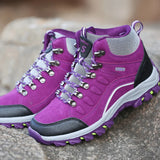 Women’s Outdoor Leather Hiking Boots – Ankle-High, Breathable, Lightweight Trekking Shoes