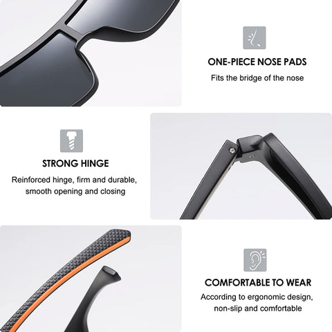 AIMISUV Men's Polarized Oversized Sports Sunglasses – UV400 Protection, Mirror Lens (Model AMS1430)