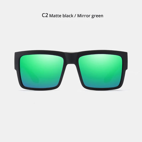 KDEAM All-Black Polarized Sunglasses – Unisex Square Frame | UV400 Protection for Fishing, Driving & Outdoor Adventure