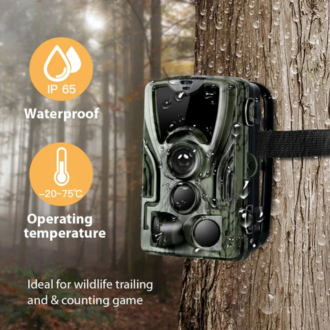 HC801A-LI Trail Hunting Camera – 20MP Night Vision, 1080P HD, 5000mAh Rechargeable Lithium Battery, IP65 Waterproof