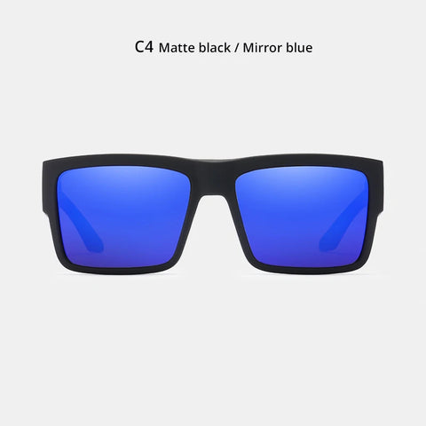 KDEAM All-Black Polarized Sunglasses – Unisex Square Frame | UV400 Protection for Fishing, Driving & Outdoor Adventure