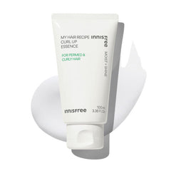 Innisfree Curl Up Essence tube for permed and curly hair on a white background