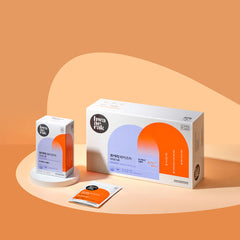 Hwa At Rak skincare product packaging on a peach background