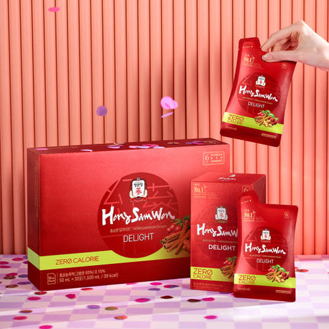 Jung Kwan Jang Korean Red Ginseng Extract Hong Sam Won Delight Drink 50ml x 30 Sticks | Premium Korean Wellness Supplement