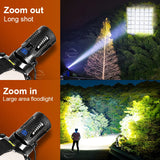 Ultra-Bright XHP360 LED Rechargeable Headlamp – 55,000,000 Lumens | 5000M Long-Range Beam | USB-C Powered