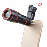 8x–12x Zoom Telephoto Lens for Smartphone – Monocular Optical Telescope with Clip