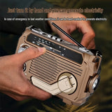 Hand Crank Emergency Weather Radio with Bluetooth – Solar/USB Rechargeable, Portable Power Bank