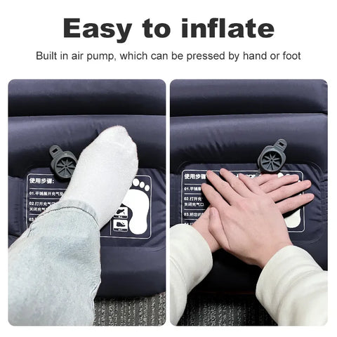 Ultralight Self-Inflating Camping Mattress with Built-In Foot Pump – 10cm Thick TPU Nylon Sleeping Pad for Hiking, Travel & Fishing