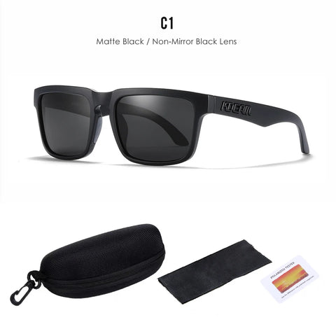 KDEAM Polarized Sunglasses – Unisex Square Frame UV400 Outdoor Eyewear (Red Mirror Lens, Model KD332)