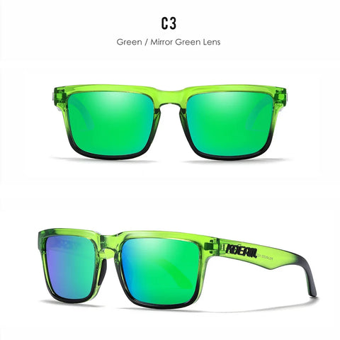 KDEAM Polarized Sunglasses – Unisex Square Frame UV400 Outdoor Eyewear (Red Mirror Lens, Model KD332)