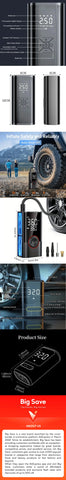 LEIBOO Dual-Mode Electric Air Pump – Wired/Wireless Car Tire Inflator for Auto, Bike, Motorcycle, Boat & Sports Balls