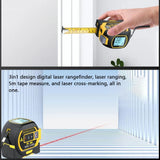 3-in-1 Digital Laser Rangefinder with 5M Tape Measure & LCD Display – 40m/60m Distance Measuring Tool