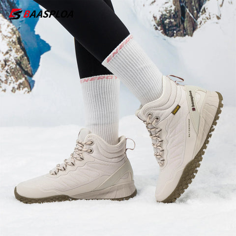Baasploa Women’s Waterproof Winter Snow Boots – Plush Lined, Non-Slip Outdoor Sneakers
