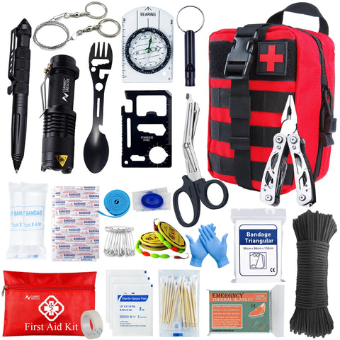 Professional Survival First Aid Kit – 24-in-1 Emergency Gear with Molle Bag | Camping, Hiking, Outdoor Rescue IFAK