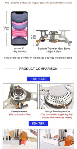 Camping Gas Stove – Portable Folding Outdoor Backpacking Stove (3500W)