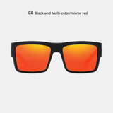 KDEAM All-Black Polarized Sunglasses – Unisex Square Frame | UV400 Protection for Fishing, Driving & Outdoor Adventure