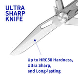 ROCKTOL ST02 12-in-1 Folding Multitool Pocket Knife – Titanium-Plated Handle, Stainless Steel Blade