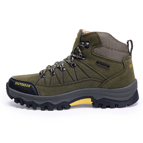 Men’s Waterproof High-Top Hiking & Climbing Shoes – Anti-Slip, Breathable Outdoor Footwear