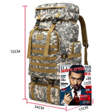 Rilibegan 70L Tactical Hiking Backpack – Camouflage, Waterproof