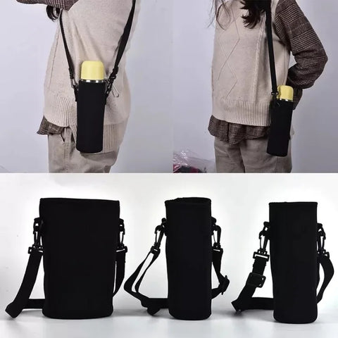Neoprene Water Bottle Carrier with Strap – Insulated Sleeve for 610ml–1500ml Bottles (Black or Camouflage)