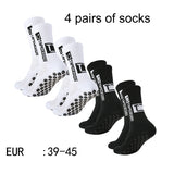 4 Pairs Mid-Tube Non-Slip Football Socks – Breathable & Durable Sports Training Socks (Unisex)