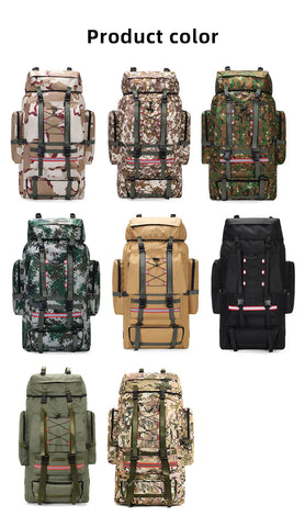 130L Waterproof Hiking Backpack – Heavy-Duty Outdoor Rucksack with Reflective Safety Strips & Molle System