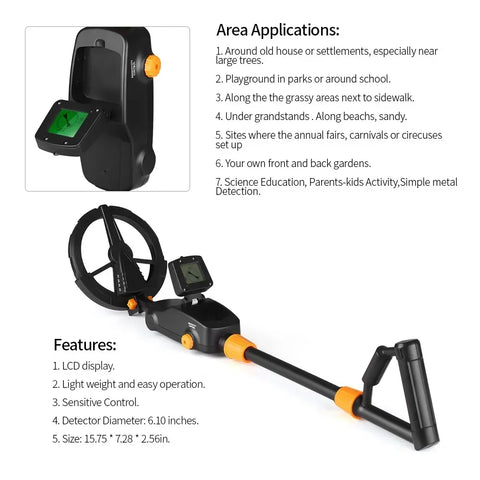 MD1008A Professional Underground Metal Detector – High Sensitivity Gold & Treasure Seeker with LCD Display (Up to 2m Depth)