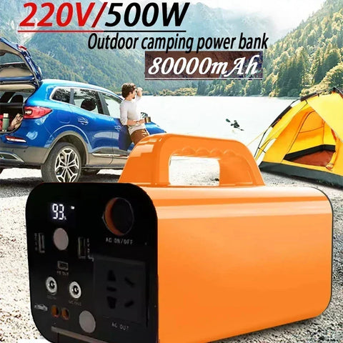 Robinella 500W Portable Power Station – 80000mAh LiFePO4 Battery Backup | AC/DC/USB Output | Outdoor Camping & Emergency Power Supply (220V)