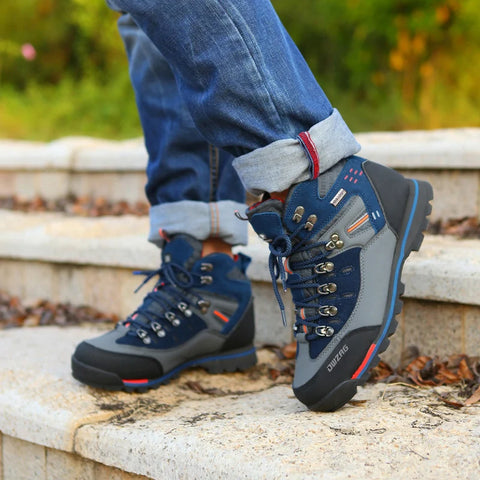 Men’s Waterproof Hiking Shoes – Outdoor Mountain Climbing Sneakers with Height Boost