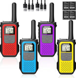 AWANFI Rechargeable Walkie Talkies (2/3/4-Pack) – Long Range 2-Way Radios with 16 Channels, VOX, USB-C Charging – Ideal for Kids & Adults, Outdoor Camping & Hiking